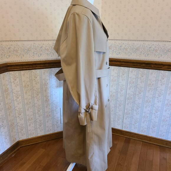 LONDON FOG VINTAGE WOMEN'S DOUBLE BREASTED BEIGE TRENCH COAT - Picture 4 of 12